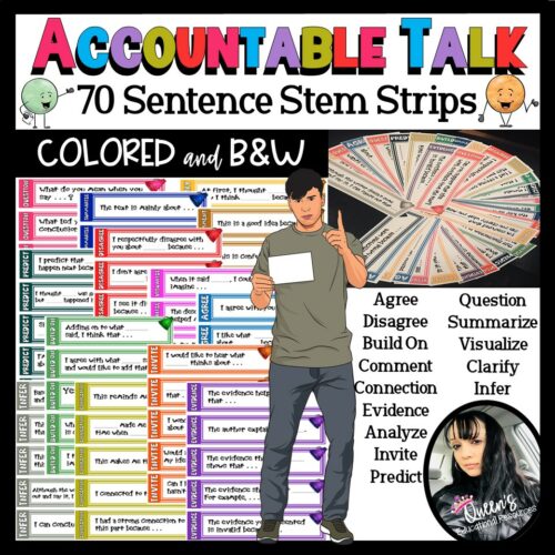 Accountable Talk Sentence Stem Strips (70 strips!)'s featured image