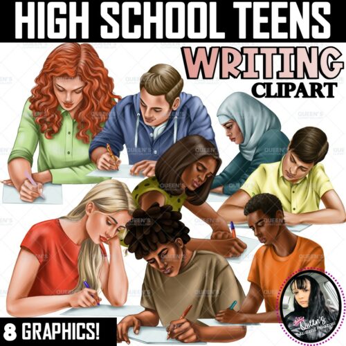 Clipart - High School Teens Writing's featured image