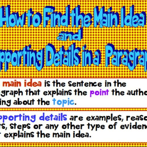How to Find the Main Idea and Supporting Details in a Paragraph Grades 2-5's featured image