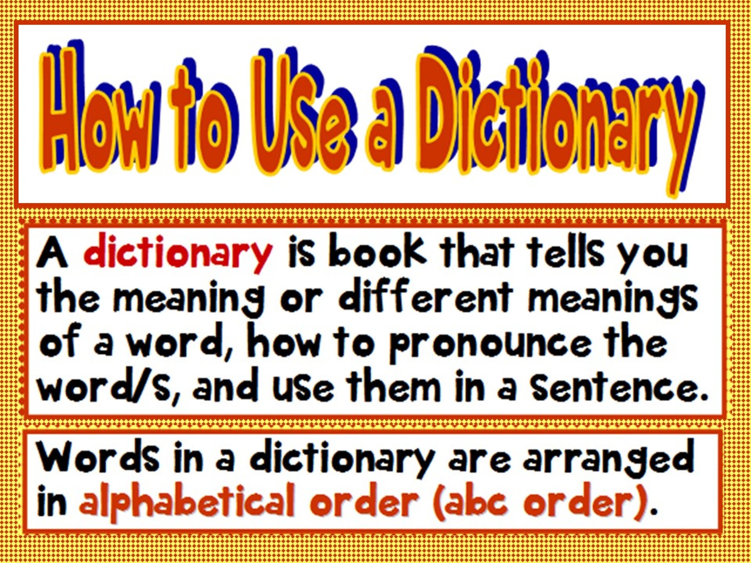 How to Use a Dictionary PowerPoint Grades 2-5