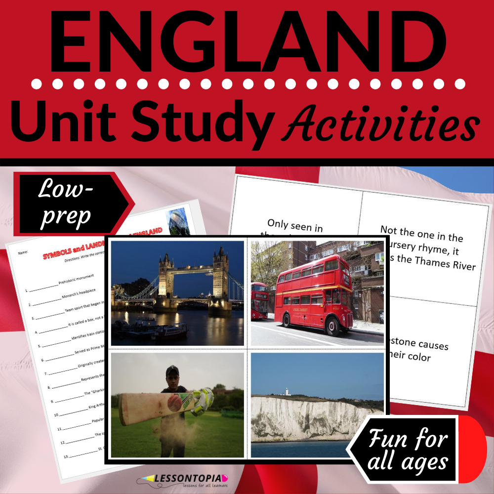 England | Unit Studies | Activities