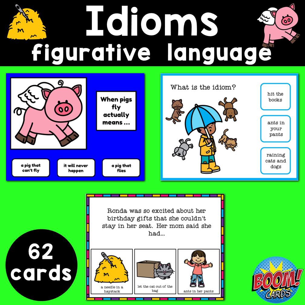 Idioms Figurative Language Boom Cards