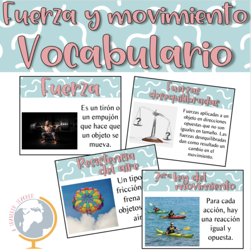 Fuerza y movimiento tarjetas de vocabulario's featured image