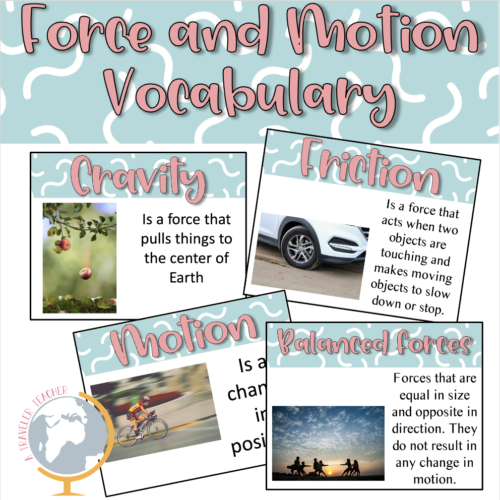 Force and motion vocabulary flash cards's featured image