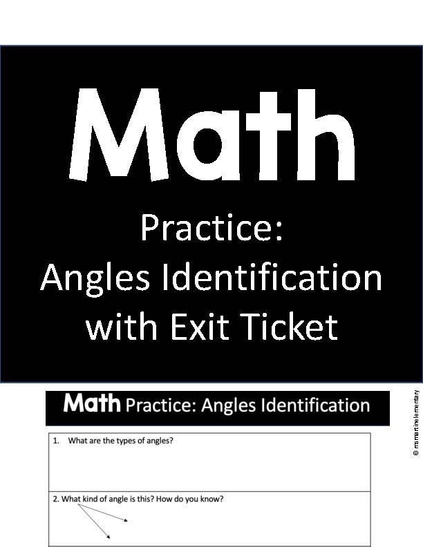 Math Practice: Angles Identification with Exit Ticket