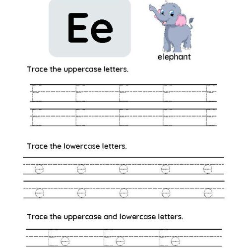 Letter E Tracing Worksheet's featured image