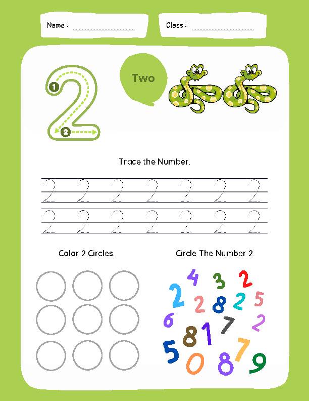Number Tracing: Number 2