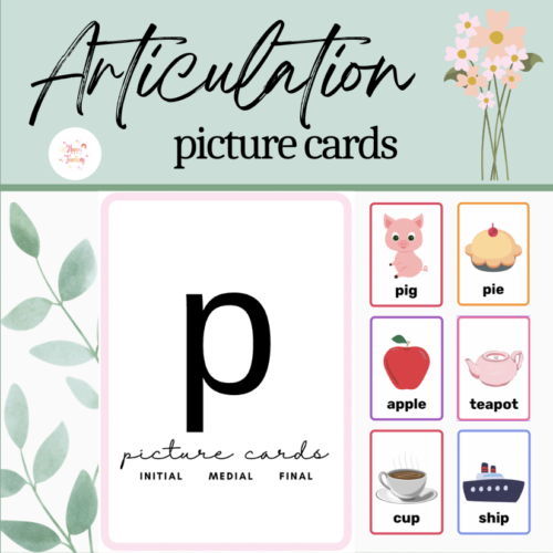 P Printable Articulation Picture Cards: Initial Medial Final Word Positions's featured image
