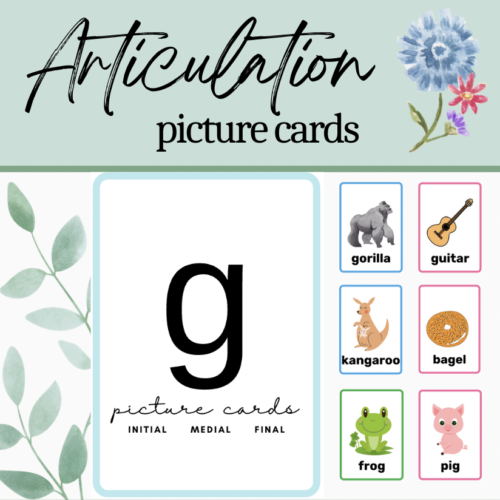 G Printable Articulation Picture Cards: Initial Medial Final Word Positions's featured image