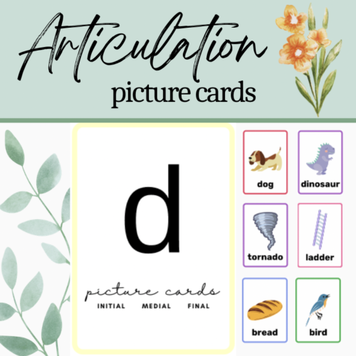 D Printable Articulation Picture Cards: Initial Medial Final Word Positions's featured image