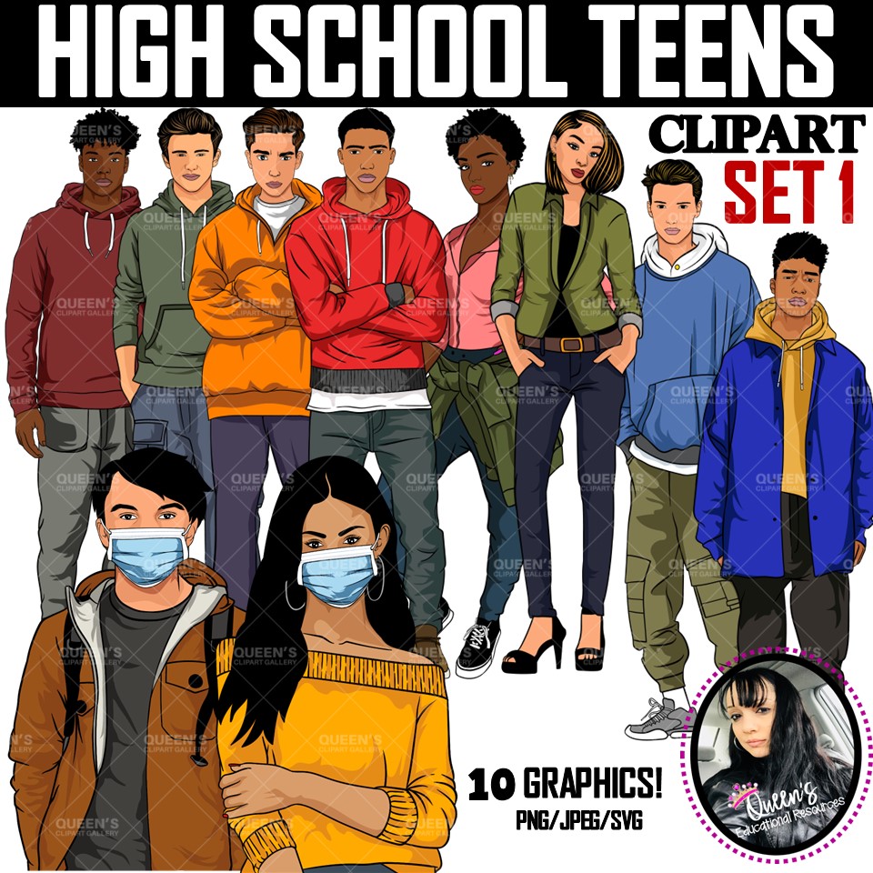 Clipart - HIGH SCHOOL TEENS SET 1