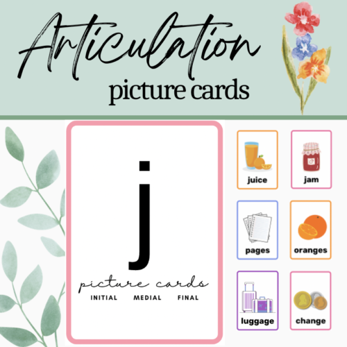 J Printable Articulation Picture Cards: Initial Medial Final Word Positions's featured image
