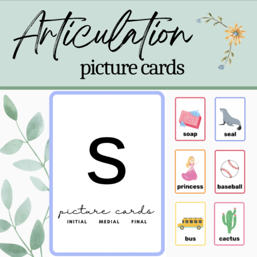 S Printable Articulation Picture Cards: Initial Medial Final Word Positions's featured image