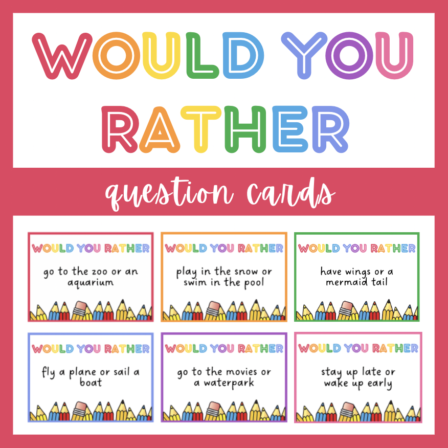 Would You Rather Question Card Game - similar to This or That