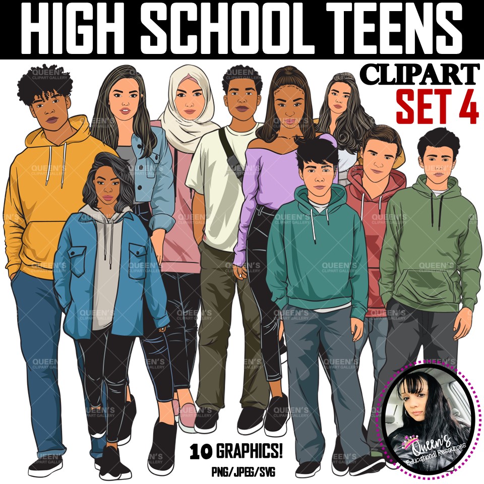 Clipart - HIGH SCHOOL TEENS (SET 4)