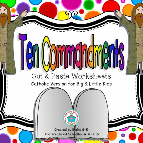 Ten Commandments Cut & Paste Worksheets for Kids - Catholic's featured image