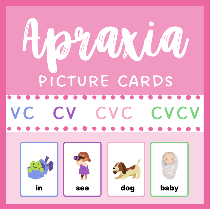 Apraxia of Speech Picture Cards: VC CV CVC CVCV Syllable Shapes 1 Rating