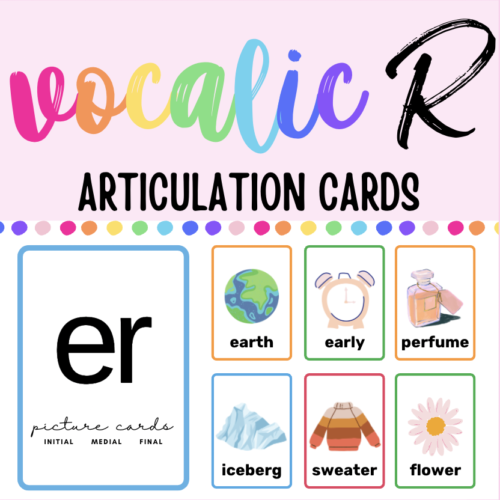 ER Vocalic R Articulation Picture Cards: Initial Medial Final Word Positions's featured image