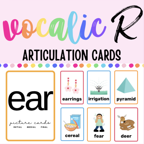 EAR Vocalic R Articulation Picture Cards: Initial Medial Final Word Positions's featured image