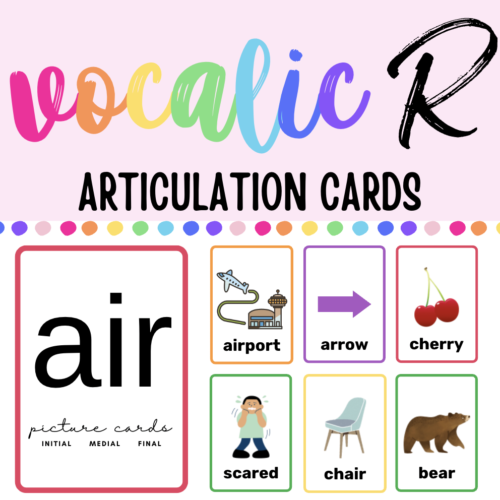 AIR Vocalic R Articulation Picture Cards: Initial Medial Final Word Positions's featured image
