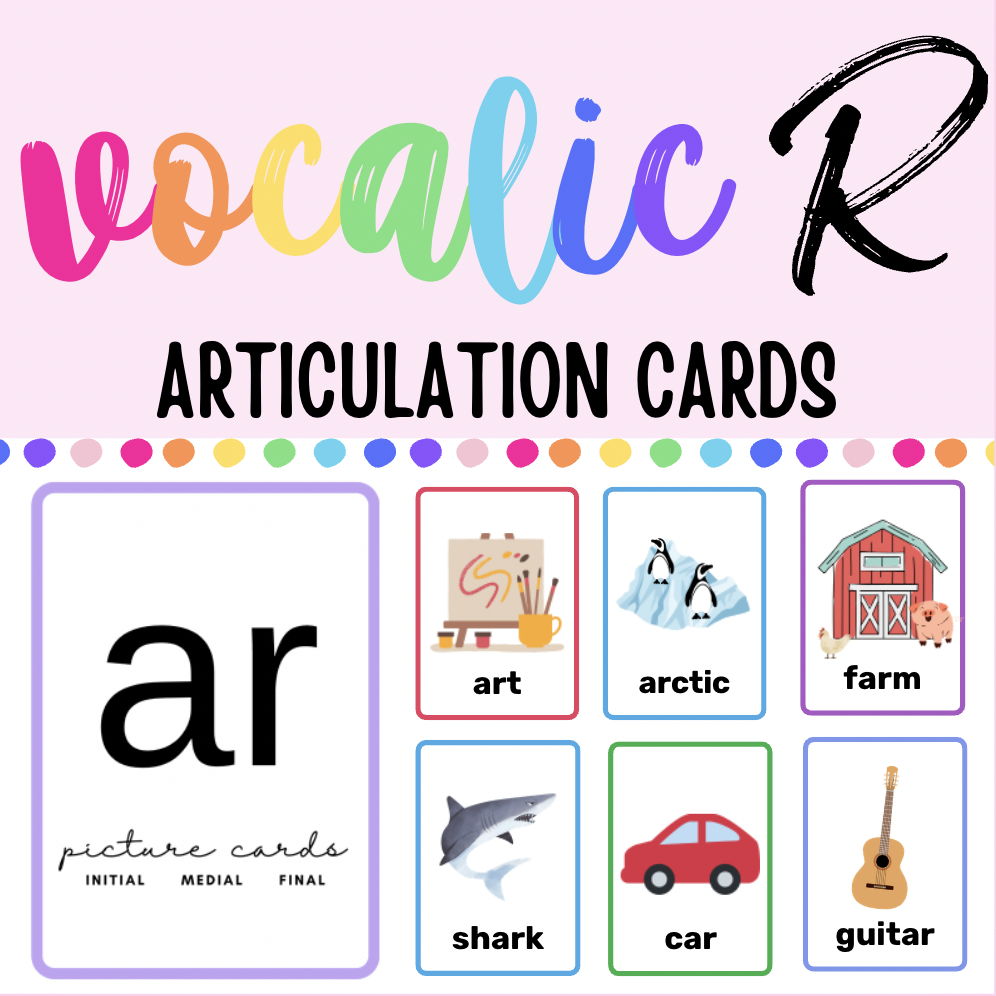 AR Vocalic R Articulation Picture Cards: Initial Medial Final Word Positions