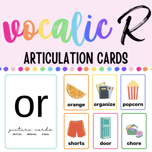 OR Vocalic R Articulation Picture Cards: Initial Medial Final Word Positions's featured image