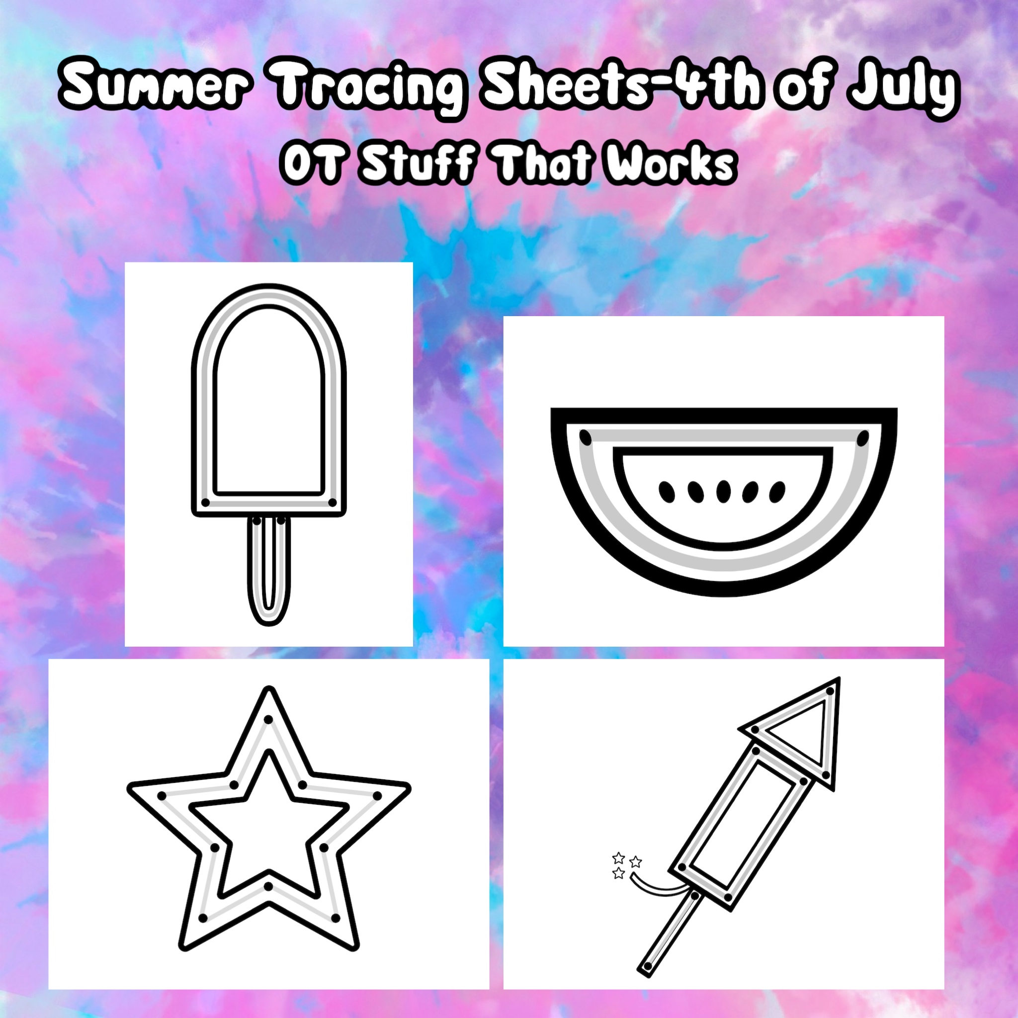 Summer Tracing Sheets- 4th of July