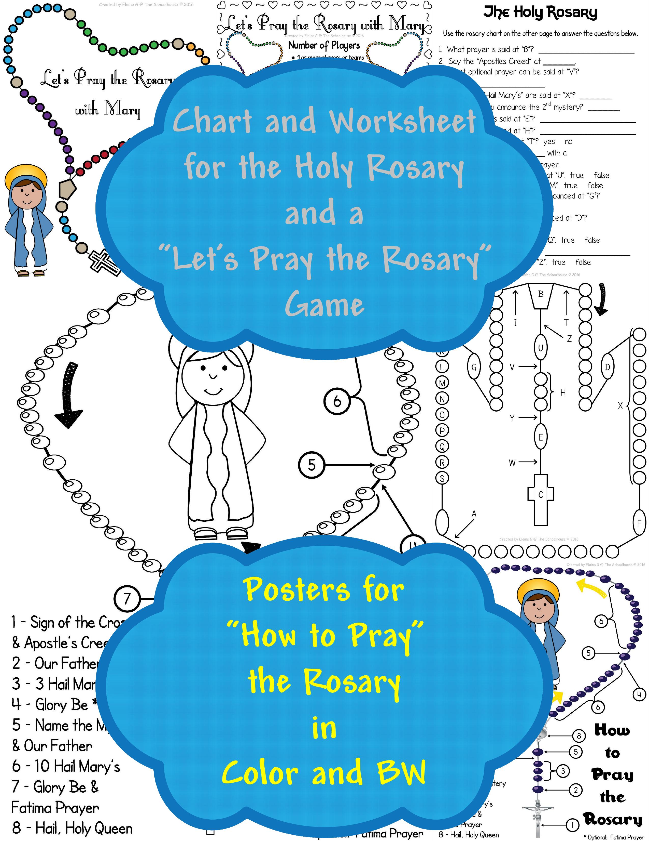 praying the rosary for kids worksheet