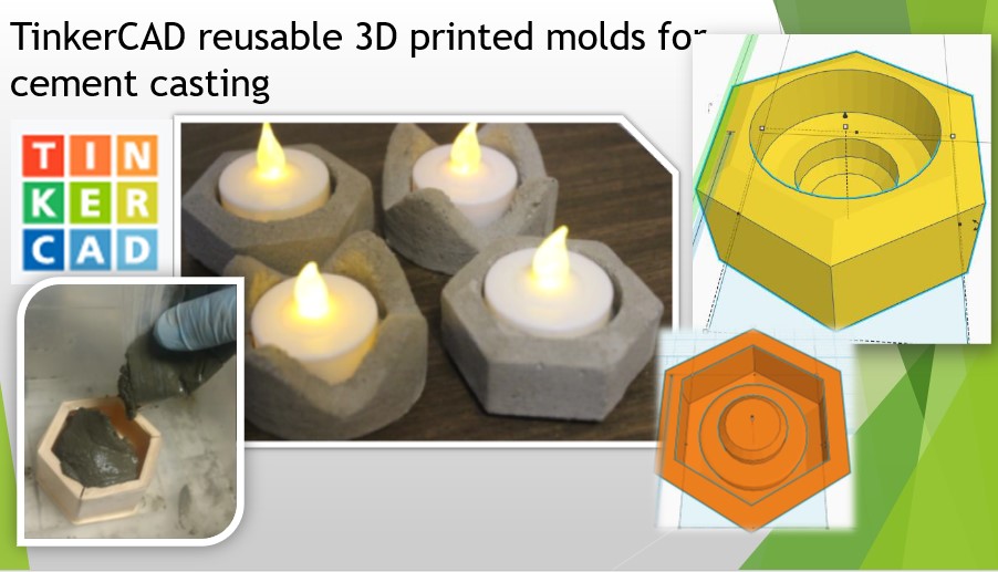 TinkerCAD 3D Printed Molds for Cement Casting