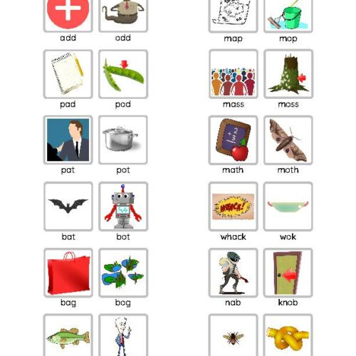 Minimal Pairs - Short A & O Vowels - 4 pages - speech therapy articulation