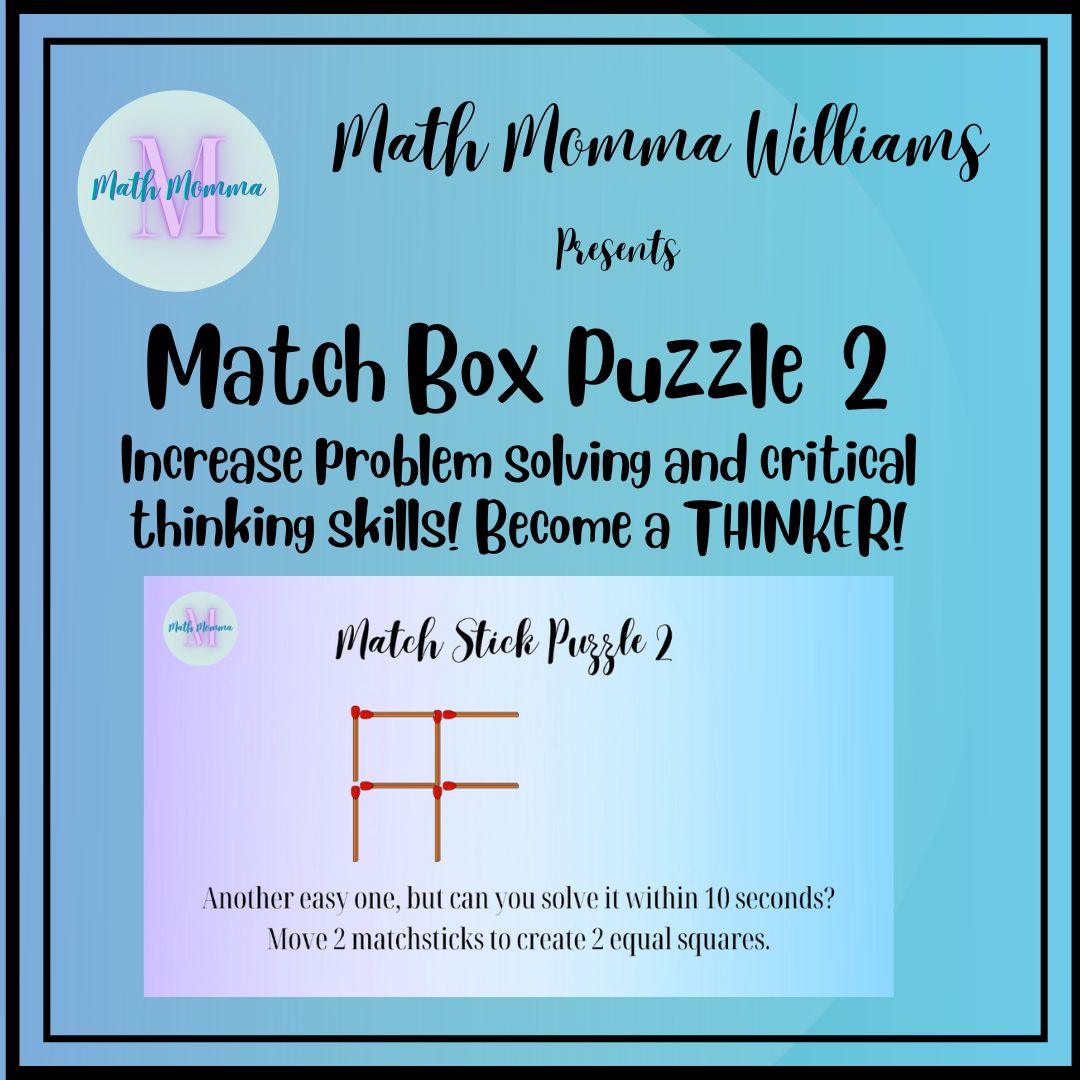 Match Stick Puzzle 2 Google Slide/Hands On Problem Solving Critical Thinking