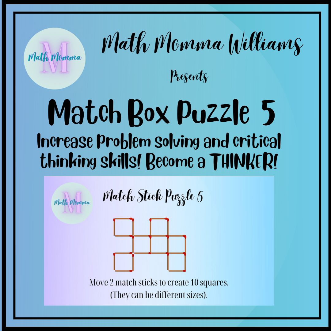 Match Stick Puzzle 5 Google Slide/Hands On Problem Solving Critical Thinking