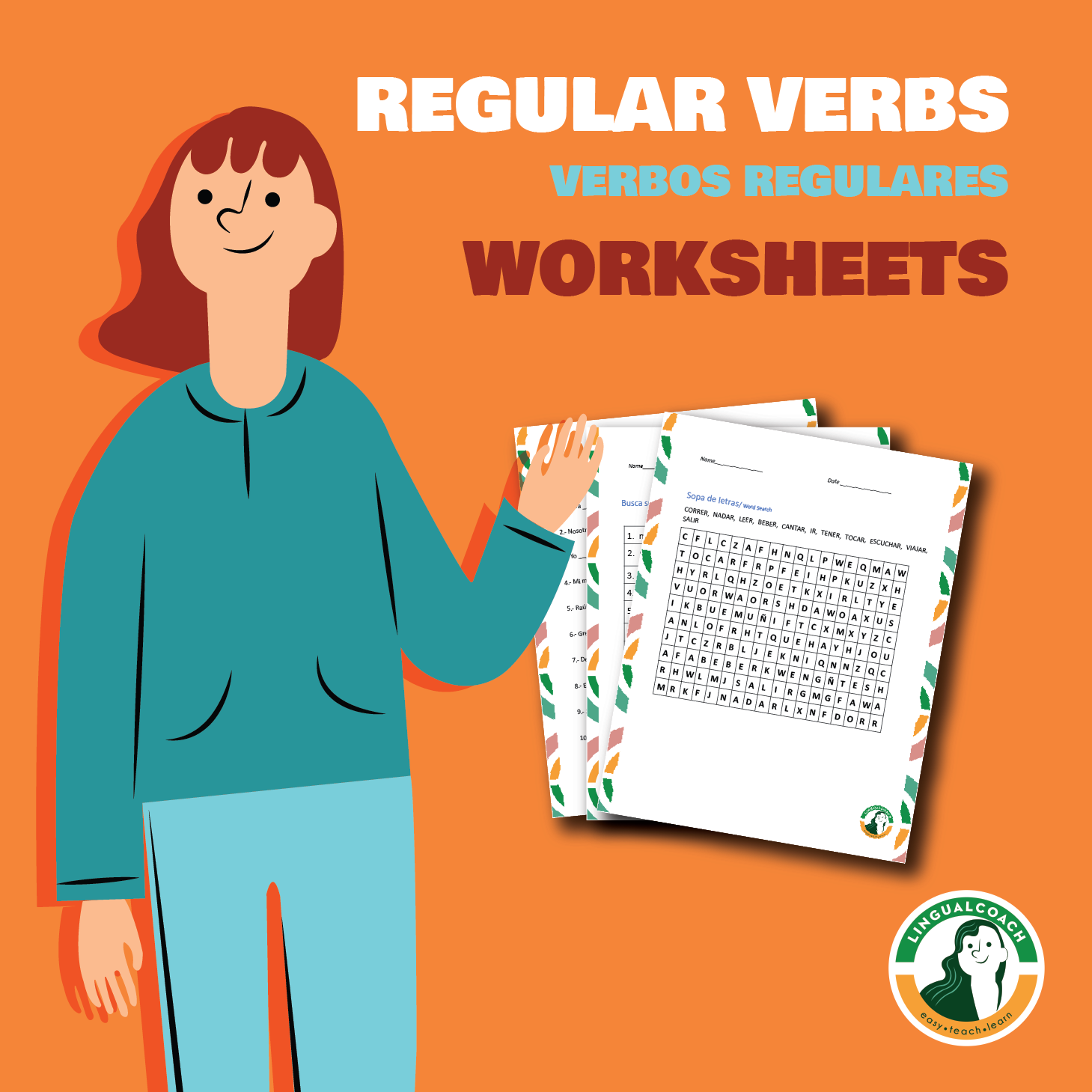 Spanish Regular Verbs Worksheets (Verbos Regulares)'s featured image