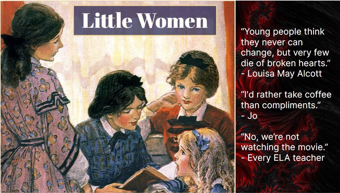 Little Women PowerPoint - Background, Themes, Characters (with speaker notes)