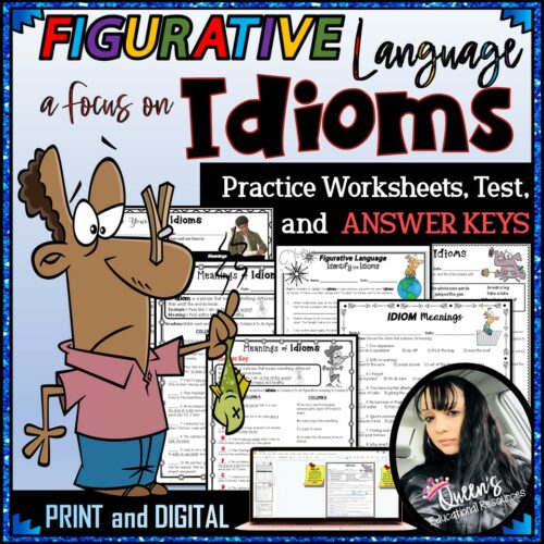 Figurative Language IDIOMS Activity Worksheets (Print and Digital)'s featured image