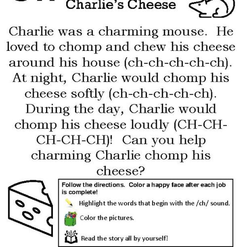Charlie’s Cheese | Digraph Reading Practice with: 