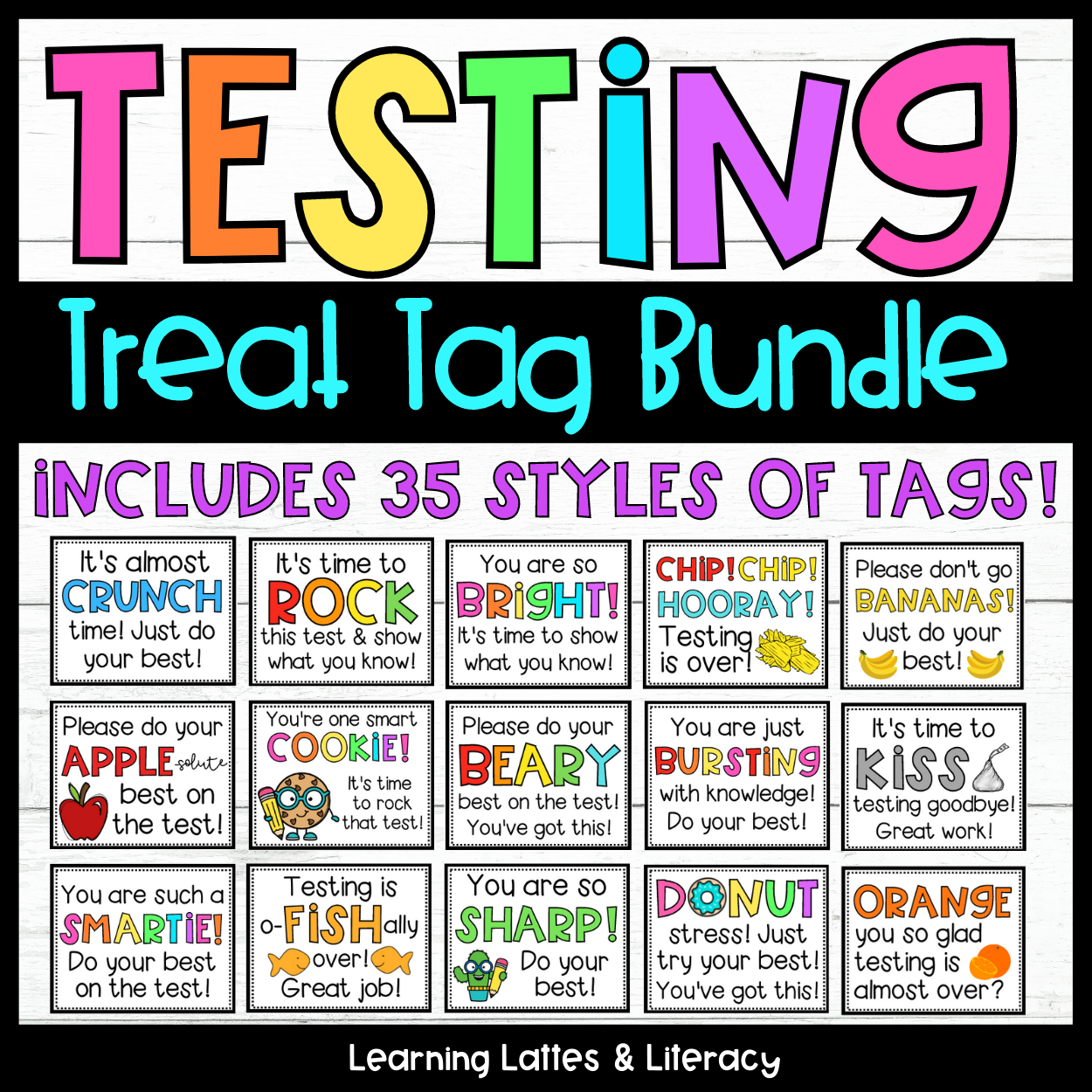Testing Treat Tags Candy Testing Gift Tags Smart Cookie Smartie Donut Stress Assessment Gift Tags