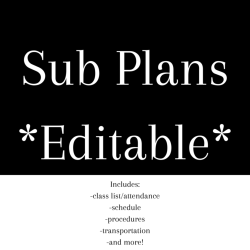 Sub Plans *Editable*'s featured image