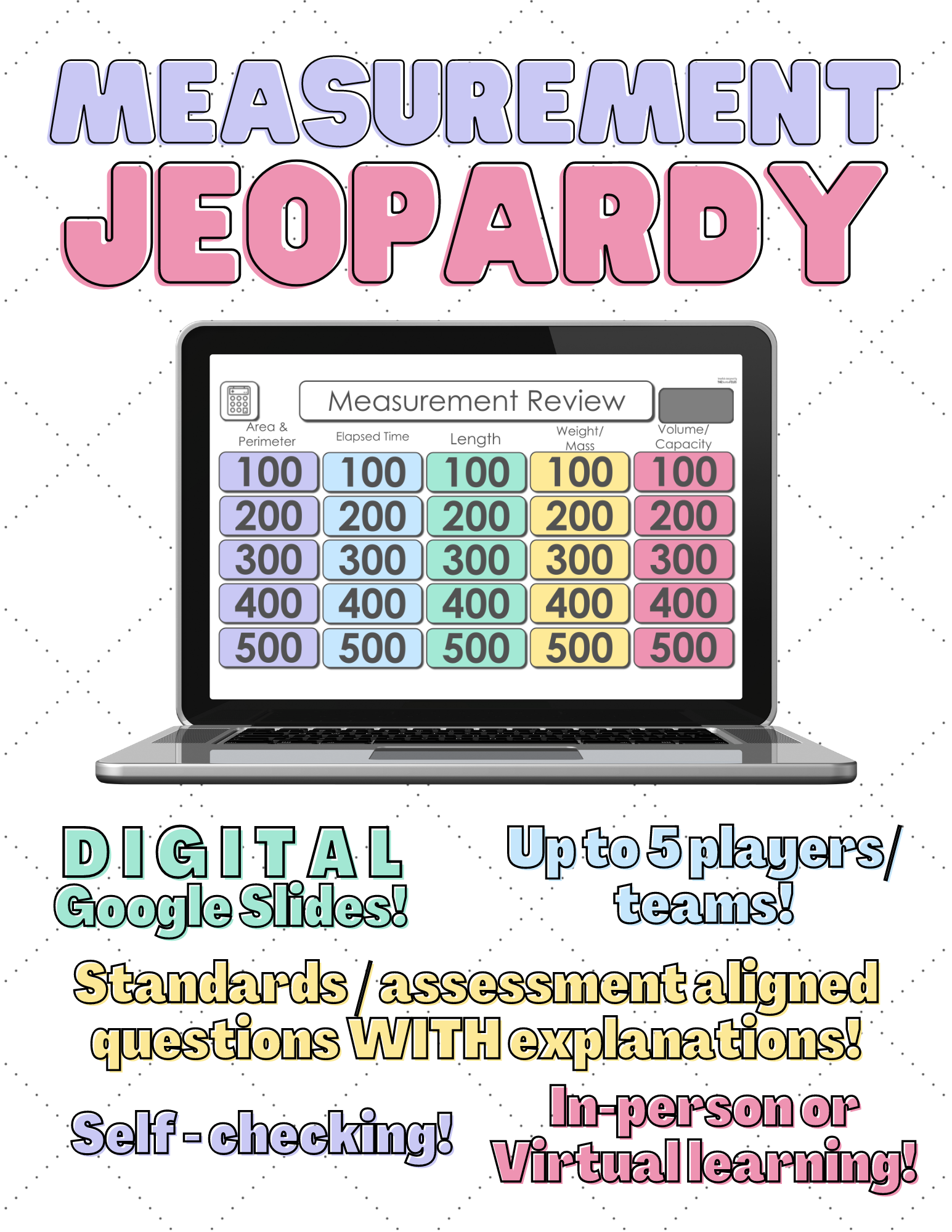 DIGITAL DISTANCE LEARNING Measurement Review Game - Jeopardy Style!