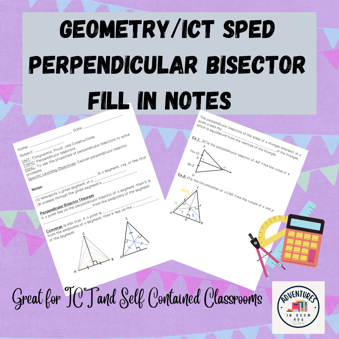 Perpendicular Bisector Fill In Notes