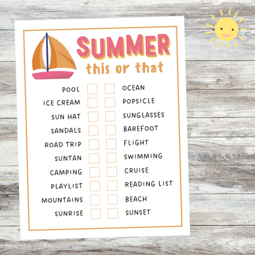 Summer This or That Printable Activity's featured image