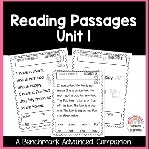 Benchmark Advance Unit 1 Fluency Passages | First Grade's featured image