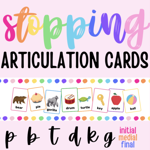 Stopping Picture Cards: Initial Medial Final Word Positions /p, b, t, d, k, g/ Speech Therapy Tool's featured image