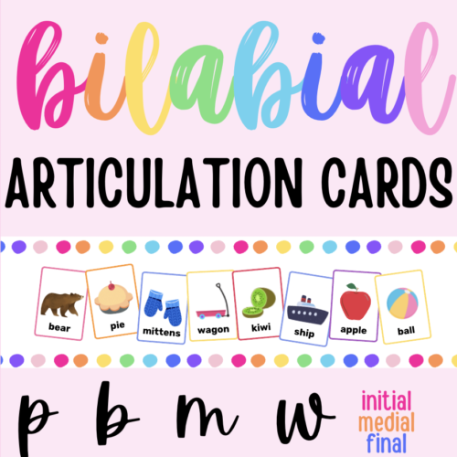Bilabial Picture Cards: Initial Medial Final Word Positions /p, b, m, w/ Speech Therapy Tool's featured image