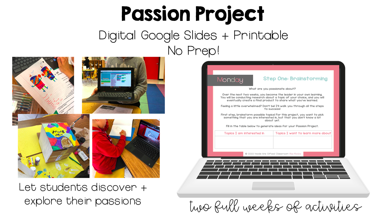 Passion Project | Genius Hour | Google Slides Digital Resource + Printable