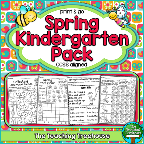Spring Kindergarten Pack, No Prep, CCSS Aligned's featured image