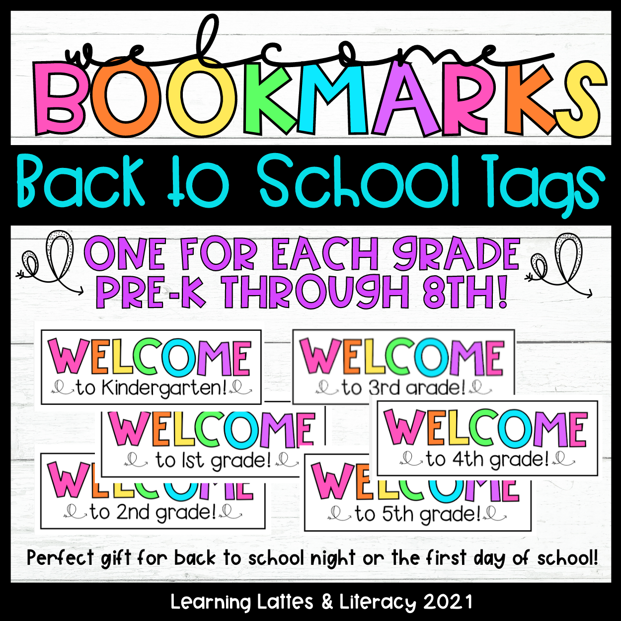 Back to School or Meet the Teacher Night Crazy Straw Gift Tags to Students