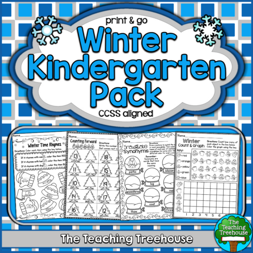 Winter Kindergarten Pack, No Prep, CCSS Aligned's featured image