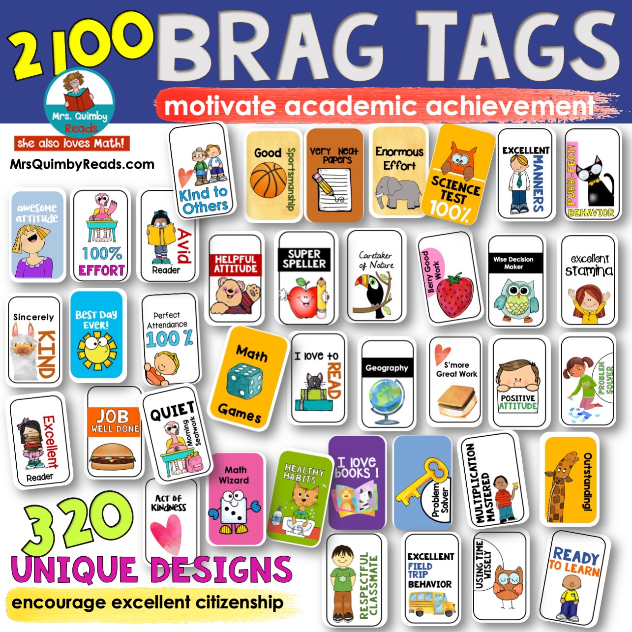 Brag | Reward Tags | Academic and Citizenship Motivation | Elementary Grades