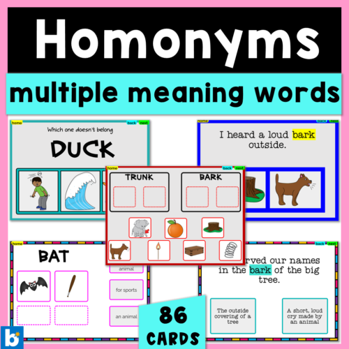 Homonyms Multiple Meaning Words Boom Cards's featured image